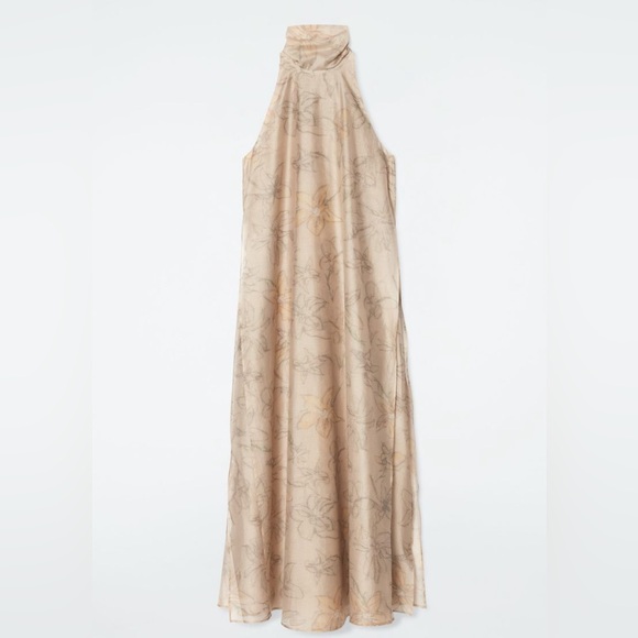 COS Floral-Print Halterneck A-Line Maxi Dress - Picture 2 of 7